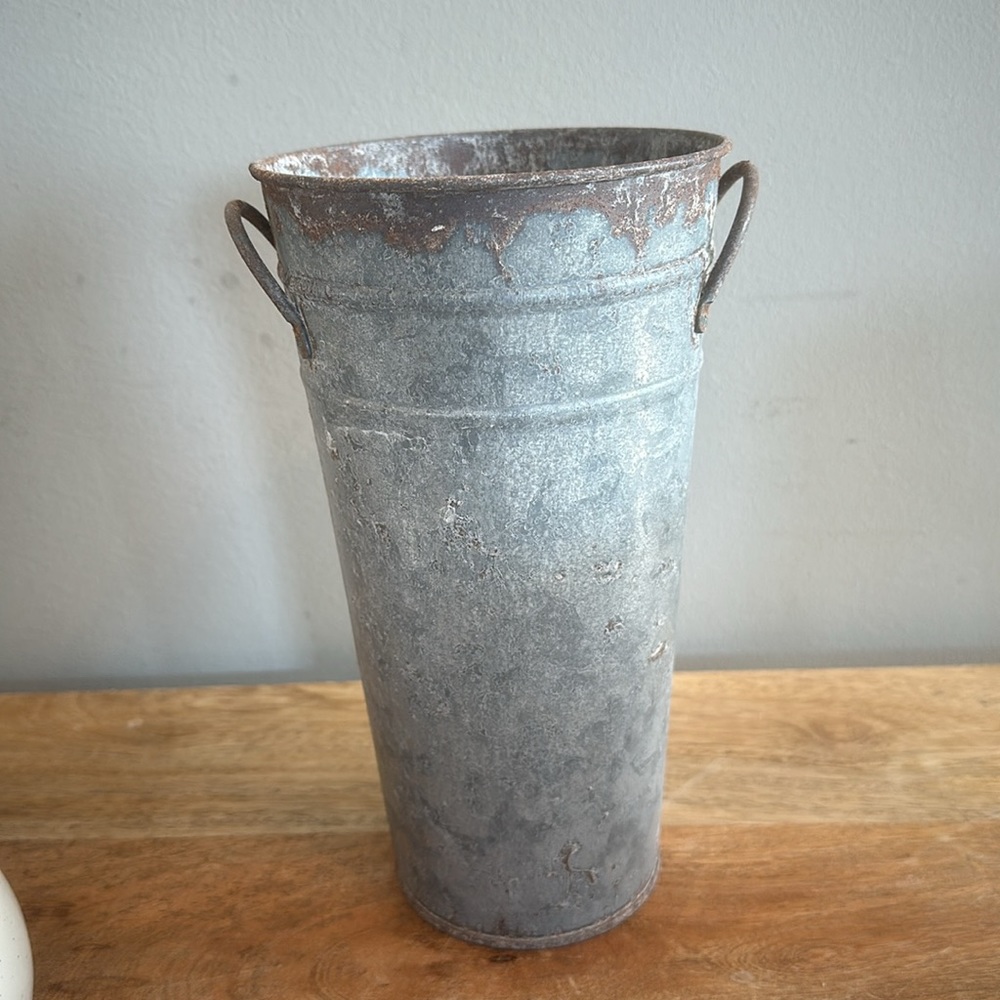 Aged Zinc Flower Vase from Terrain